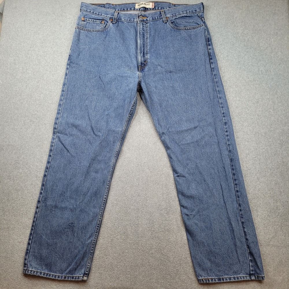 Levi's 505 Regular Fit Mens 42x30 Blue Denim‎ Jeans Straight Leg Casual Y2K 2007